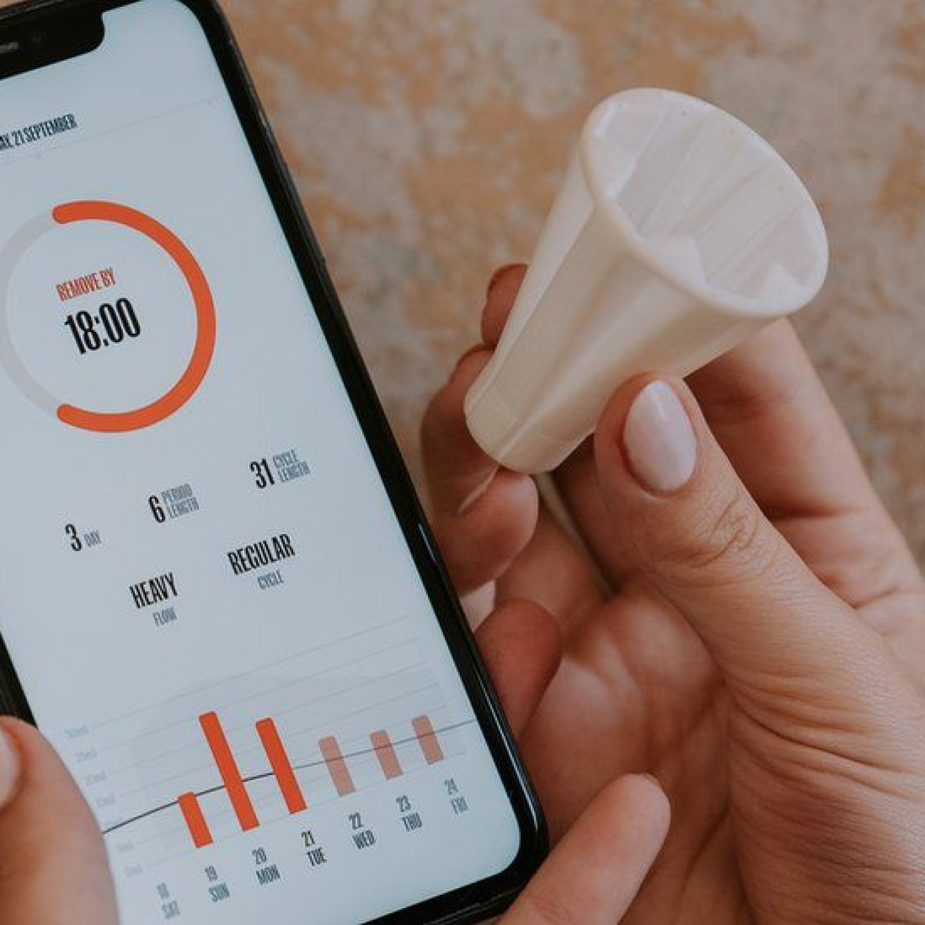 The product aims to track the flow, volume, rate and regularity of periods and features a smart-sensor to connect to an app