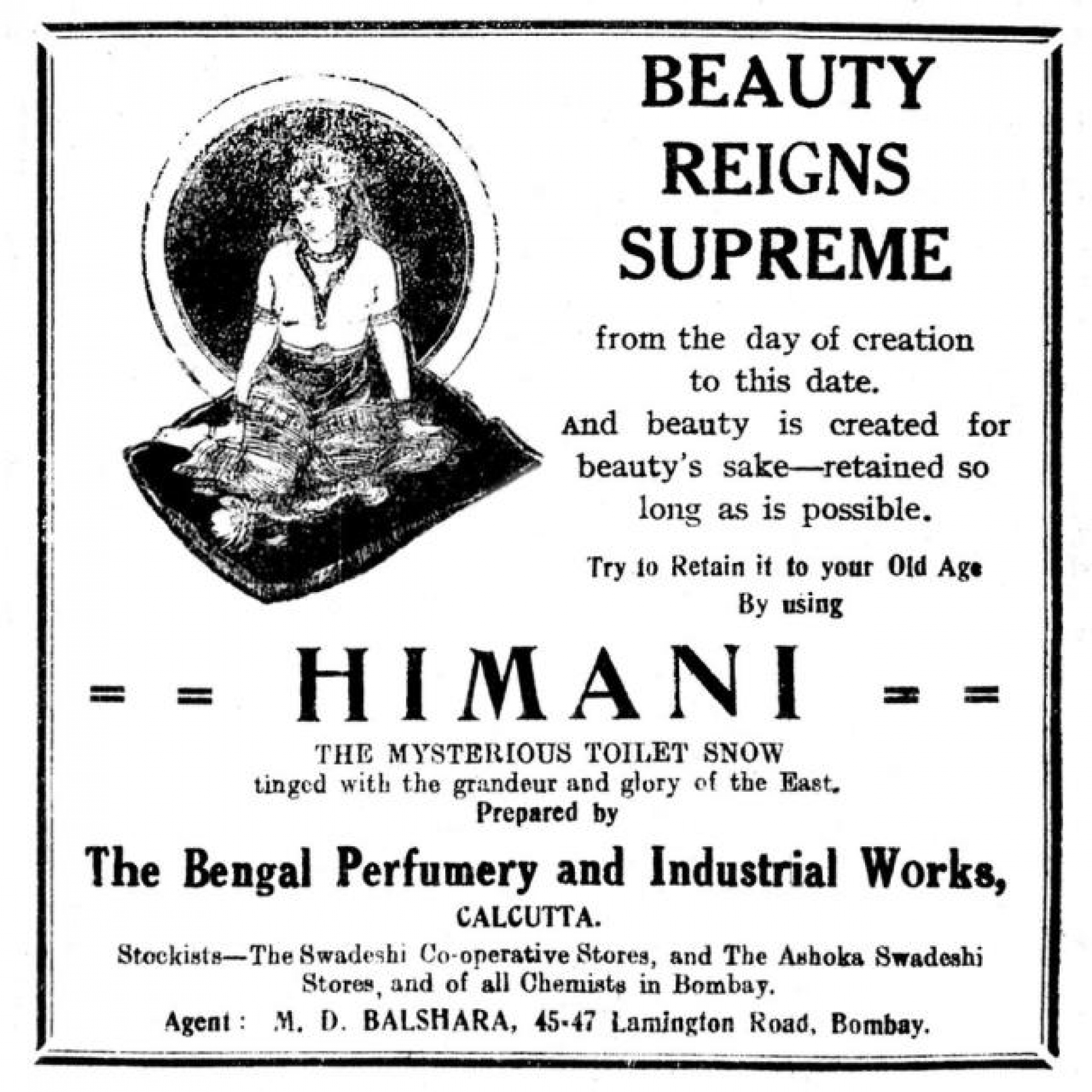This 1923 advert of an Indian soap brand featured a female deity