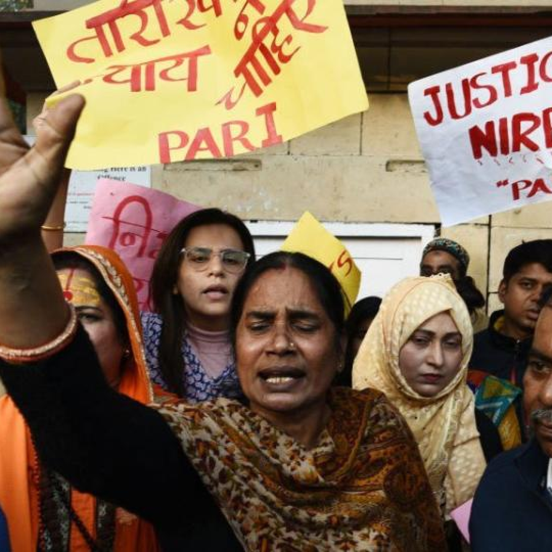 The victim's mother, Asha Devi, engaged in street protests