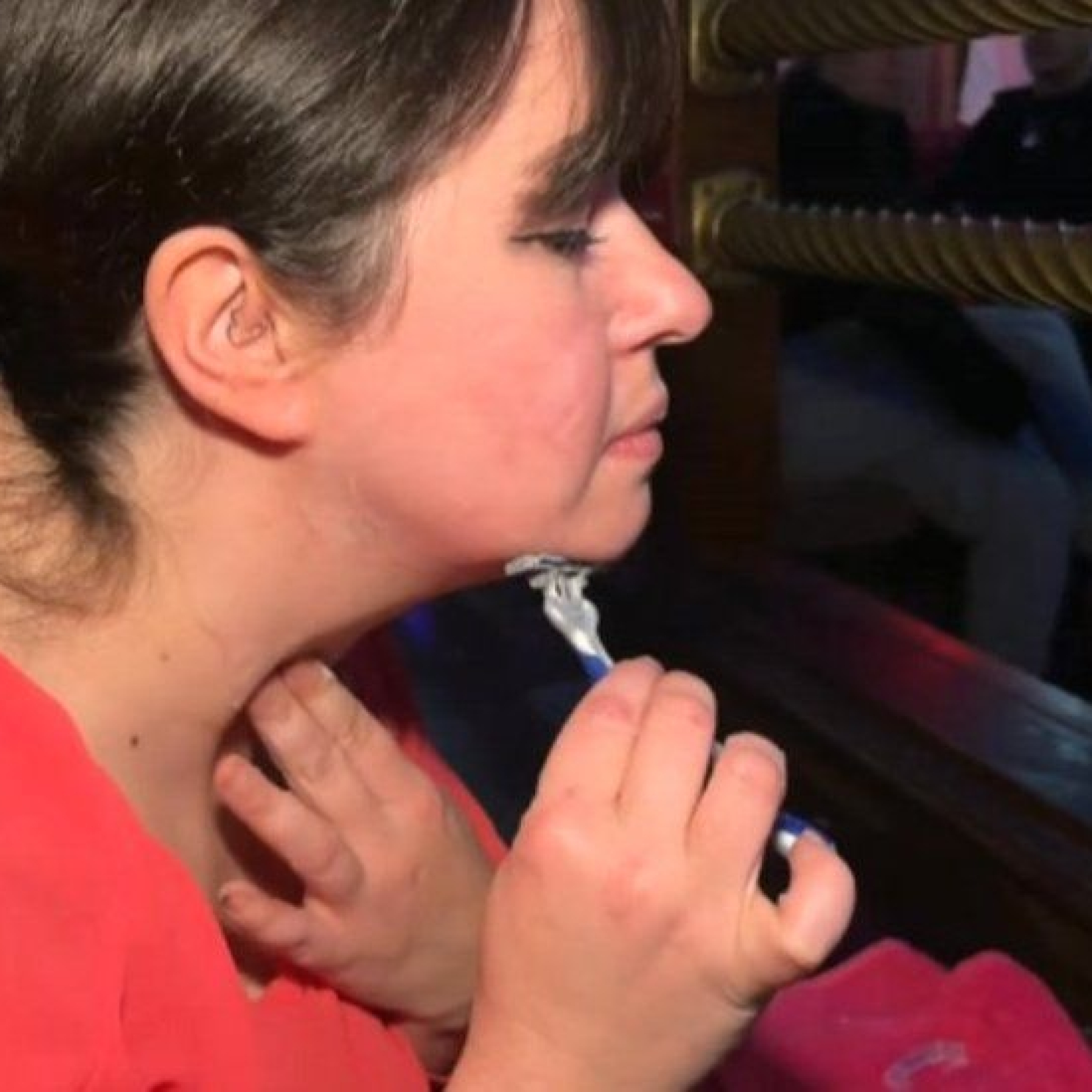 Ms Stevenson raised hundreds of pounds for charity by growing a moustache and shaving it off in public