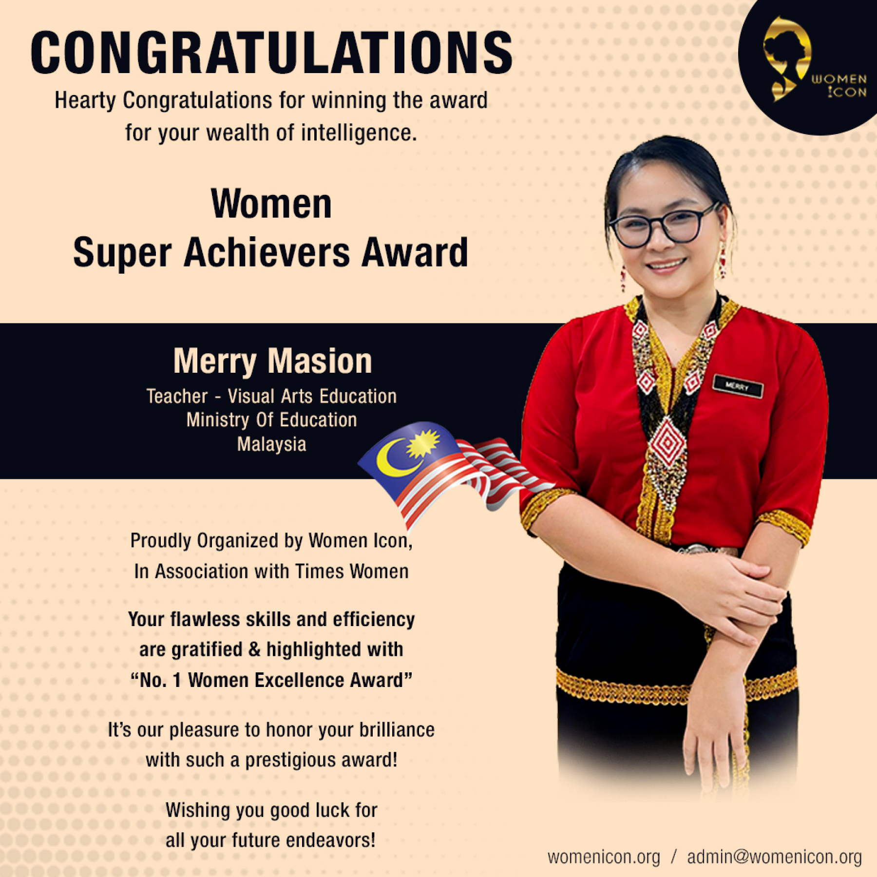  Merry Masion Has Won Women Super Achievers Award