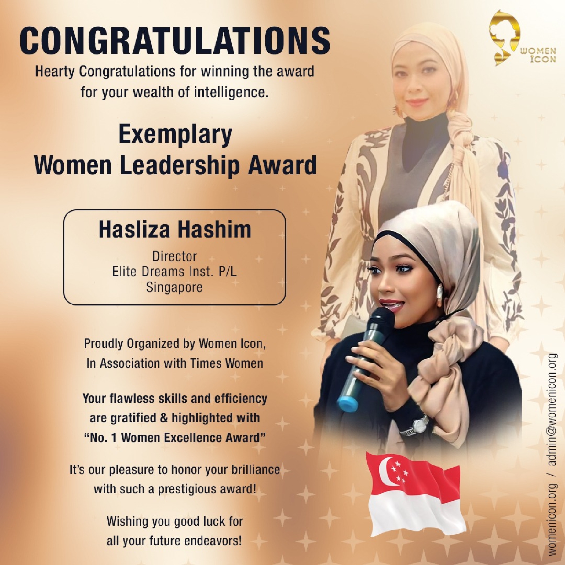 Hasliza Hashim has won Exemplary Women Leadership Award