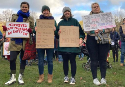 March for Midwives protest in Birmingham 