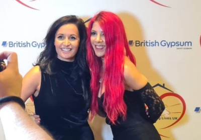 Plasterer Naima Ben-Moussa (right) pictured with broadcaster Nina Hossain at the charity event