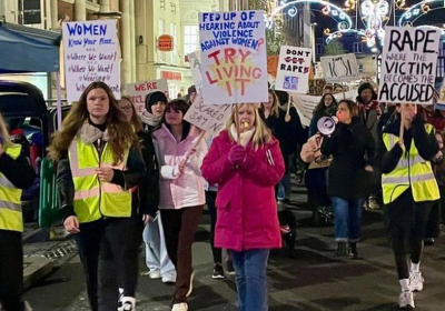 About 125 people marched in support of women's safety