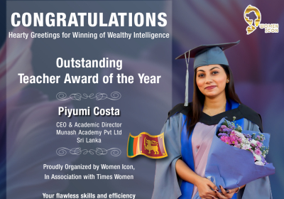 K.A.Piyumi Kushani Costa Has Won Outstanding Teacher Award of the Year