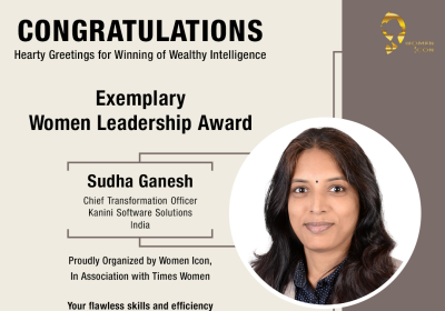 Sudha Ganesh Has Won Exemplary Women Leadership Award