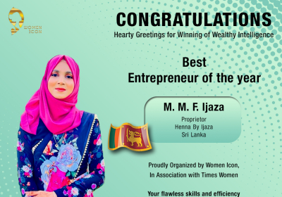 M. M. F. Ijaza Has Won Women Best Entrepreneur of the Year