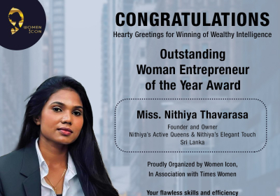 Miss.Nithiya Thavarasa Has Won Outstanding Woman Entrepreneur of the Year Award