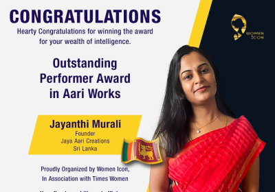 Jayanthi Murali Has Won Outstanding Performer Award in Aari Works