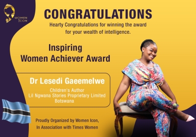 Dr Lesedi Gaeemelwe has won Inspiring Women Achiever Award
