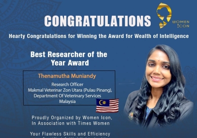 Thenamutha Muniandy has won Best Researcher of the Year Award 
